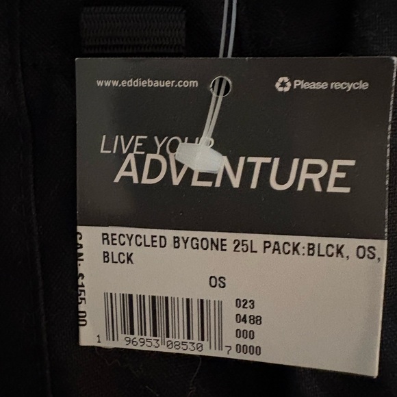 Eddie Bauer Black and Tan unisex Backpack - Picture 3 of 9